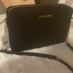 Michael Kors Black Crossbody Bag with Gold Chain
